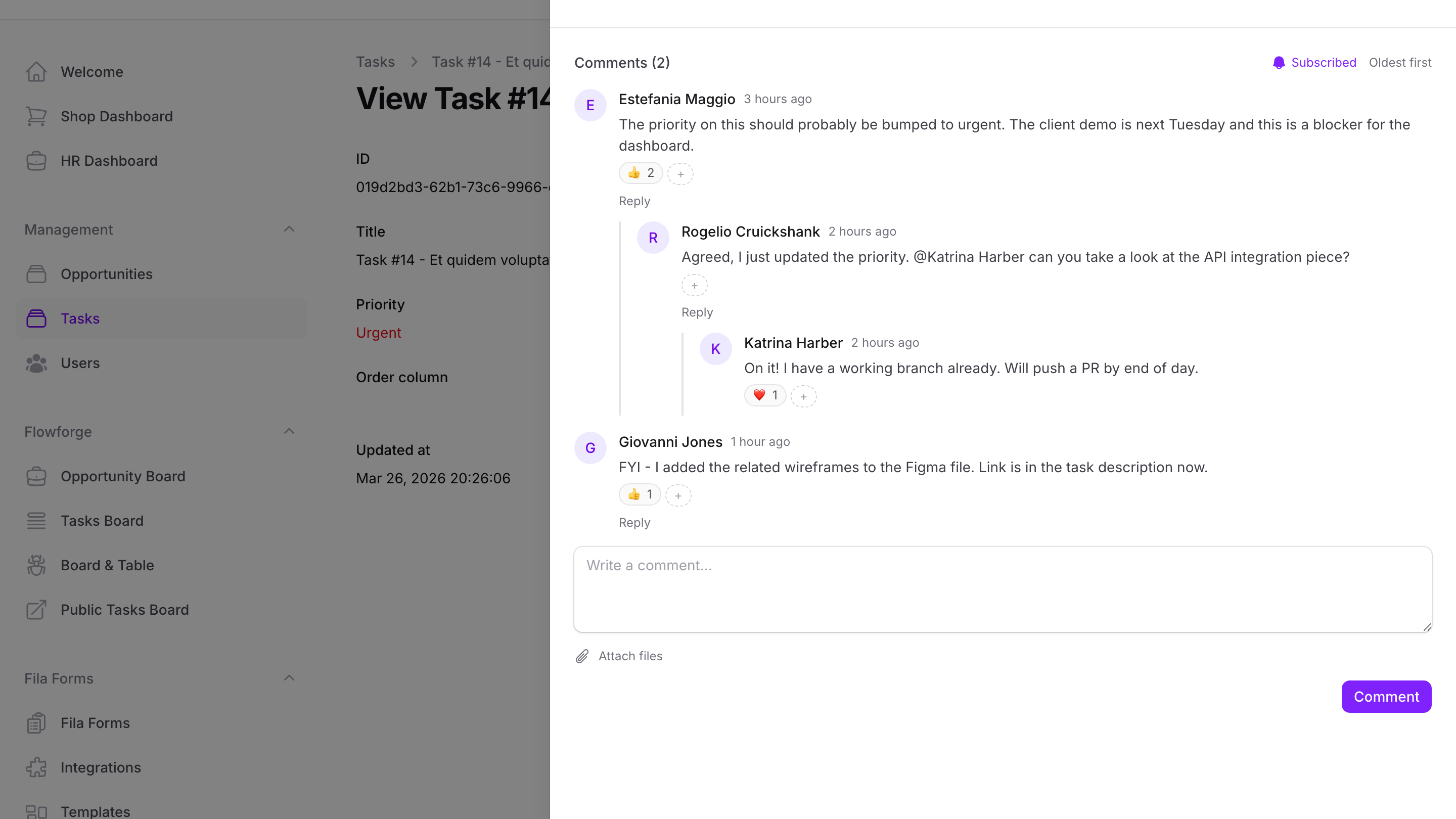 Comments - threaded discussions in Filament