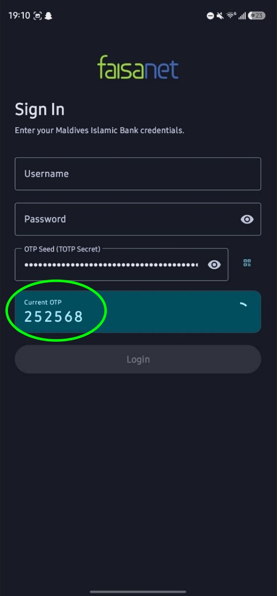 Thijooree sign-in screen with the Current OTP highlighted, matching Google Authenticator